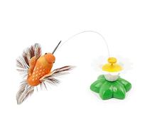 MUSISALY Electric Rotating Bird Cat Teaser with Steel Wire Flower Base | Self Entertaining Design, Mental Stimulation for Kittens, Indoor Play and Owner PET Interaction Random Color