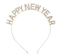 MUSISALY Elegant Letter Rhinestone Headband Happy New Year Headpiece for Women's Party Accessory