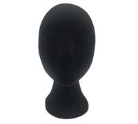 MUSISALY Female Black Foam Wig Head Mold for Salon Hair Display and Wig Storage, Bald Head Model for Cosmetology Practice and Hair Styling Training
