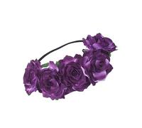 MUSISALY Flower Girl Crown Floral Headband Rose Head Ring Elegant Bridal Headwear for Party Traveling