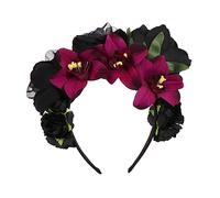 MUSISALY Flower Halloween Headpiece Lightweight Cloth Party Hairhoop for Women Ladies Cosplay Photography Birthday Christmas Decoration Random Color