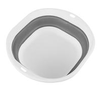 MUSISALY Foldable Wash Basin Portable Face Basin Small Grey-White Collapsible Travel Bathing Tub for Home and Outdoor Use