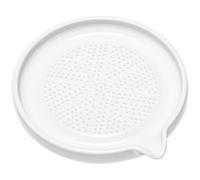 MUSISALY Fruit Puree Maker and Garlic Grinding Tool with Groove Tray, Manual Handheld Ceramic Masher for Kitchen Food Preparation and Spice Grinding