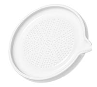 MUSISALY Fruit Puree Maker and Garlic Grinding Tool with Groove Tray, Manual Handheld Ceramic Masher for Kitchen Food Preparation and Spice Grinding