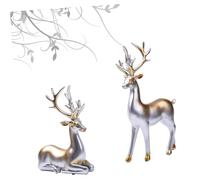 MUSISALY Golden Couple Deer Resin Ornament for Home Furnishing Unique Chic Decoration for Living Room Bedroom Marriage Study Classic Synthetic Resin Craft Boyfriend Girlfriend
