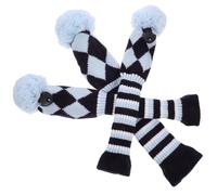 MUSISALY Golf Club Head Covers Set 3Pcs Light Blue Knitted Fabric for Drivers and Woods Long Neck Suitable for Golfers on Course