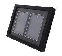 MUSISALY Graded Card Display Frame, Sports Card Display Case, Wall Mount 2-Slots Holder for Basketball Football Baseball Hockey Collectors