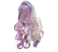 MUSISALY Gradient Wig Rainbow Women Party Cosplay Synthetic Curly Short Hair Accessories Bob Bangs Wig