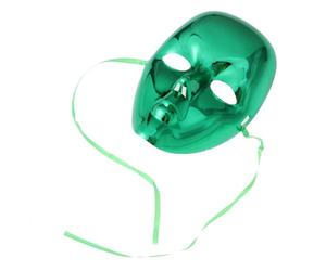 MUSISALY Green Plastic with Flexible Band Design Full Face Carnival Mask Easy to Fit Costume Accessory for Halloween Party and Fancy Dress Ball for Adults
