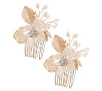 MUSISALY Hair Accessories for Mother's Day 2pcs Elegant Gold Tone Hair Combs with Unique Design for Special Occasions