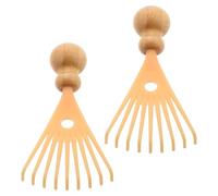 MUSISALY Hair Scalp Massager Manual Bamboo Scalp Scratcher 2PCS with Lasting Performance for Individuals Using Computers and On the Go Use Beige