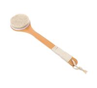 MUSISALY Handle Bamboo Body Brush for Shower and Bath Exfoliating Soft Bristles Back Scrubber for Wet Dry Use Wooden Handle Cleaning Massage