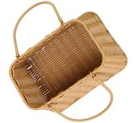 MUSISALY Handwoven Portable Shopping Basket with Handle Multi-Function Grocery and Fruit Storage Basket Wear-Resistant Woven for Use