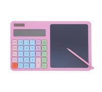 MUSISALY Handwriting Board Calculator, 12 Digit, Abs, Large Display, Pink, Erasable Writing Pad, Integrated Writing Tablet, for Accountants and Teachers in Libraries and Shared Spaces