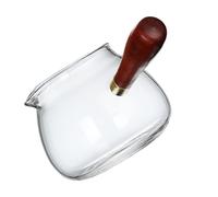 MUSISALY Heat-Resistant 350ml Glass Tea Dispenser with Wooden Side Handle, High Borosilicate Fair Cup for Household Kung Fu Tea Serving