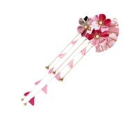 MUSISALY Japanese Style Long Tassel Hairpin Pink Floral Hair Clip Bridal Headdress for Women Classical Wedding Hair Decoration
