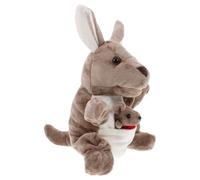 MUSISALY Kangaroo Hand Puppet with Plush Joey and Red Bow Tie, Interactive Animal Stuffed for Storytelling and Role Play, Soft Plush Hand Puppet