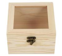 MUSISALY Large Wooden Eternal Flower Display Box with Glass Lid Solid Wood Storage Box for and Home Décor Suitable for Keepsakes and Presents