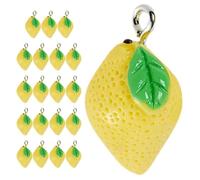 MUSISALY Lemon Charms Fruit Pendants 20pcs for Jewelry Making Yellow Resin Easy to Use with Cords or Chains Stylish and Attractive for DIY and Art Craft Projects