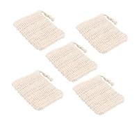 MUSISALY Light Yellow 5pcs Mesh Soap Saver Pouch Bathing Soap Pouch Net for Exfoliating Skin Care