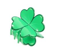 MUSISALY Lightweight Acrylic St Patrick's Day Hair Clip Fourleaf Shamrock Design, Portable and Deformation Resistant Irish Hair Barrette for Party Favor Supply and On-the-go Use