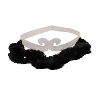 MUSISALY Lightweight Black Pp Cotton Carnival Beard Hairband with Detailed Realistic Beard, Authentic Character Design Cosplay Headdress for Photo Booth and Group Cosplay Events