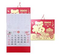 MUSISALY Lunar Calendar with Monthly Planning and Practical Scheduling 2pcs 2027 Chinese New Year Wall Calendar Red Paper Zodiac Sheep Feng Shui Hanging Decor for Home and Entryways