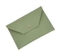 MUSISALY Makeup Pouch Lipstick Bag Large Capacity Double-Sided Pu Leather Cosmetic Brush Case for Women Portable Travel Envelope Wallet in Teal Green