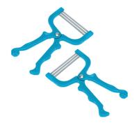 MUSISALY Manual Facial Hair Remover Threading Tool Blue 2 Pcs Set Abs Stainless Steel Epilator Quick Hair Removal the Root Smooth Glide Beauty for Women
