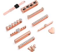 MUSISALY Metal Watch Band Decorative Charms Compatible with Smartwatch Series 8 7 6 5 4 3 2 1 10 Pcs Watch Strap Accessories with Bright Colours for Family and Friends