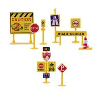 MUSISALY Miniature Traffic Barricades Roadblock Sign for Educational Plaything Road Safety Models for Interactive Learning and Traffic Knowledge Teaching
