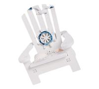 MUSISALY Miniature White Wooden Beach Chair Model, Micro Landscape Dollhouse Ornament for Nautical Decor and Small House Decoration, Mini Seaside Tabletop Accessory