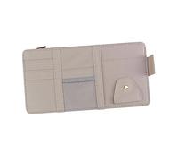MUSISALY Multi Functional Grey Sun Visor Organizer Bag with Zipper Car Storage Case for Cards Phone Tickets Protective Multi Pocket Visor Organizer for Tidy Auto Interior