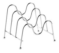 MUSISALY Multi-functional Pot Lids Organizer Rack 3 Compartments, Lightweight Iron Wire Kitchen Pot Lid Holder for Countertop or Stove Drawer, Silver Chic Design Storage Solution