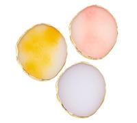MUSISALY Nail Polish Mixing Plates 3pcs Resin with Luxurious Gold Edge for Precise Pigment Blending and Nail Decorations for Nail Art Professional Use