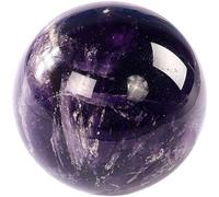 MUSISALY Natural Amethyst Crystal Ball Ornament for Home Decoration and Hand Exercise Tool, Purple Gemstone Sphere Suitable for Daily Scene Layout and Stylish Interior Accent