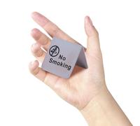 MUSISALY No Rust Resistant Table Tent Sign Stainless Steel Double Side Design Easy to Place on Desktop Silver Metal Sign for Office, Hotel and Public Places Indoor Use