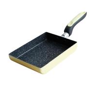 MUSISALY Nonstick Tamagoyaki Pan Square Skillet with Flat Base for Even Heat Distribution Ergonomic Handle Compatible with Gas and Electric Stoves for Omelettes Burgers Random Color