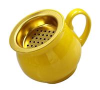 MUSISALY Nordic Style Ceramic and Metal Incense Burner Holder with Yellow Finish, Desktop Censer for Bedroom and Office, Purifies the Air and Creates a Comfortable Atmosphere