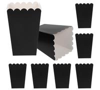 MUSISALY Party Popcorn Boxes 50Pcs Black Cardboard 4.21X2.16In Reusable Snack Holders for Festivals Weddings Birthday Events and Cinema
