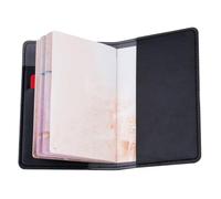 MUSISALY Passport Holder Portable Design Travel Passport Pouch Multi-Functional Pu Leather 2pcs the Groom and Bride Words Couples for Travel Use