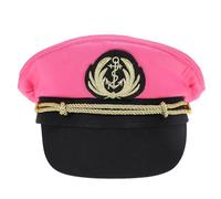 MUSISALY Pink Cotton Embroidered Sailor Hat for Adults, Captain’s Nautical Boat Hat for Sailing Accessories, Party and Stage Performance Yacht Costume Headwear