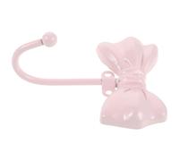MUSISALY Pink French Bow Wall Hook Decorative Metal Coat Hanger 4.1x3.4x1.6 Inch Small Bowknot Hook for Bedroom Bathroom Laundry Towels Jackets Organizer