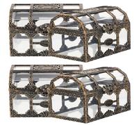 MUSISALY Pirate Treasure Chest with Vintage Candy Boxes 4pcs and Small Retro Party Favors Boxes Antique Bronze Finish Sweet Packaging Set Wedding Supplies