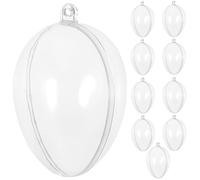 MUSISALY Plastic Egg Shaped Fillable Balls Easy Hanging Ornaments with Hanging Hole 10pcs for Easter and Birthday Party Decorations