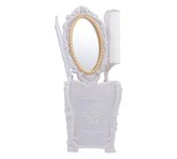 MUSISALY Portable Anti-Static Scalp Massage Comb Set with Handheld Mirror, Elegant White PVC Case Hairdressing Vanity Kit for Travel and Salon Use