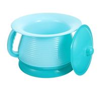MUSISALY Portable Chamber Pot with Lid, Blue Plastic Urinal Potty with Handle for Boys, Bedside Travel Urine Pot for Potty Training