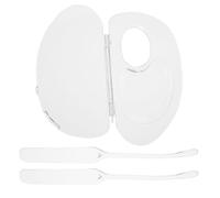 MUSISALY Portable Liquid Foundation Palette 2 Sets Acrylic Makeup Mixing Palette Spatula Compact Beauty Kit for Artists