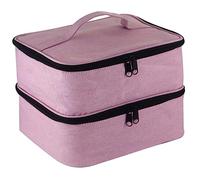 MUSISALY Portable Makeup Bag Quilted Storage Bag for Travel Toiletries Nail Art Makeup Supplies Large Capacity
