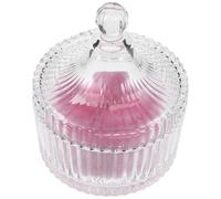 MUSISALY Powder Puff Featuring Glass Container Large for Body and Face Pink with Soft Plush Material and Oversized Application Area and Adorned with Feminine Ribbon Bow, for Fluffy Makeup